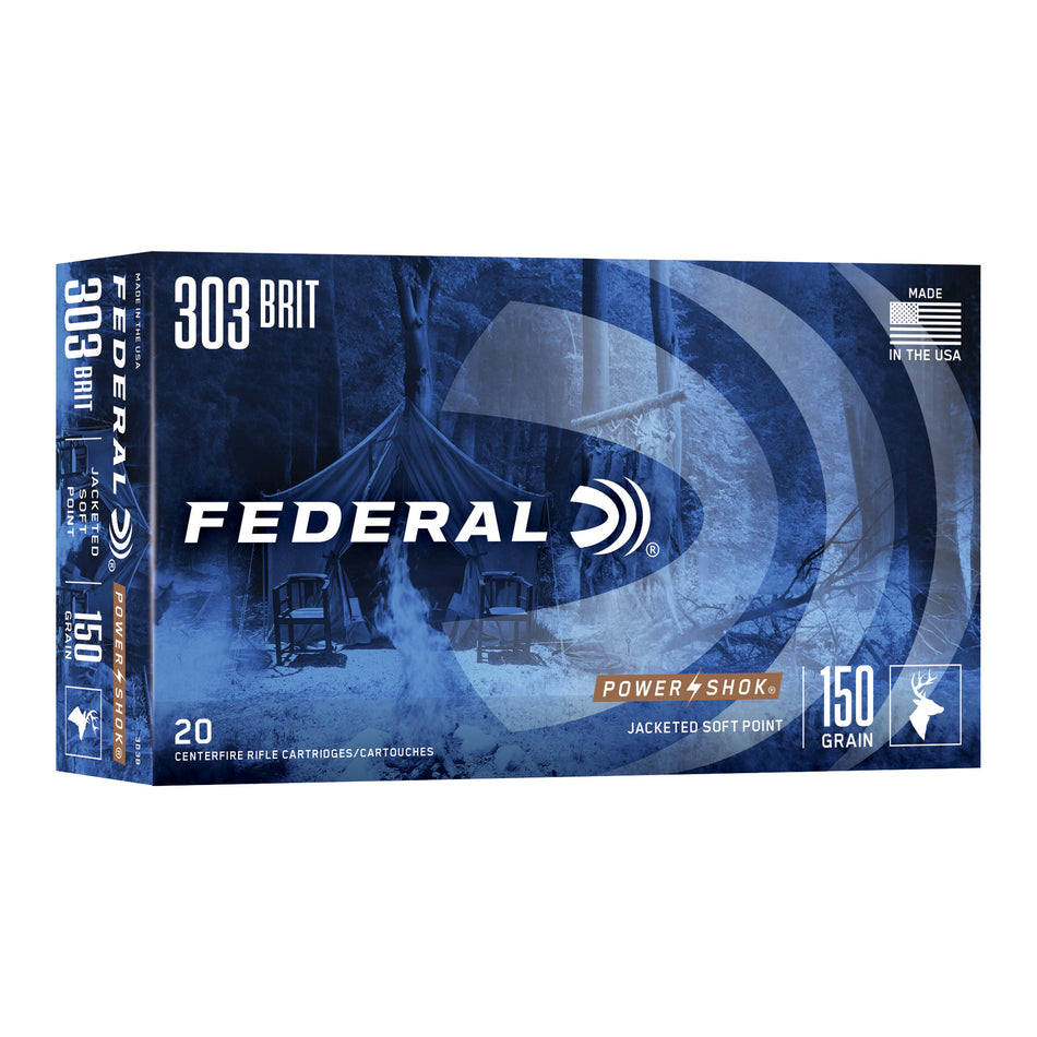 Federal .303 British 303B PowerShok Soft Point SP 150 Grain