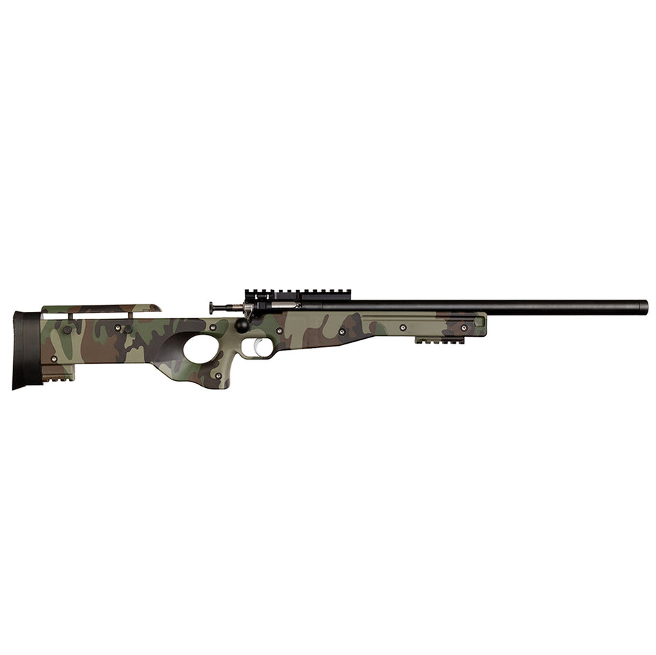 Crickett KSA2150-M81 Precision 22 LR Single Shot Rifle - Bull Barrel, M81 Woodland Camo Stock, Adjustable LOP