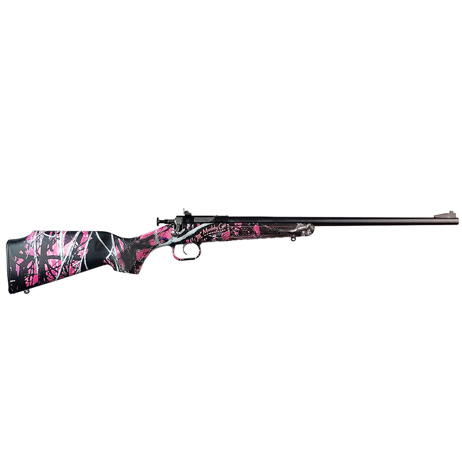 Crickett KSA2160 Youth .22 LR Rifle - 16.12" Barrel, Fixed Front/Adjustable Rear Peep Sight, Muddy Girl Hydro-Dipped Stock, 11.5" LOP