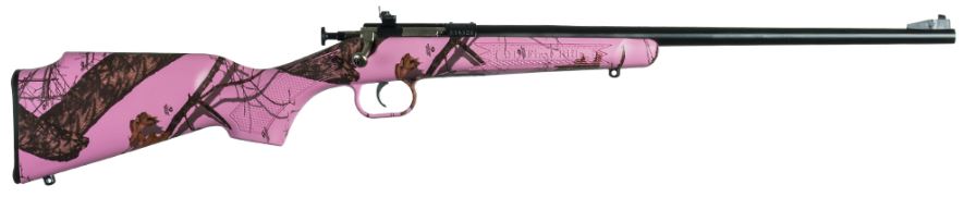 Crickett KSA2161 Youth .22 LR Single-Shot Rifle - Blued Barrel & Stainless Receiver, Mossy Oak Pink Blaze Stock, Right Hand