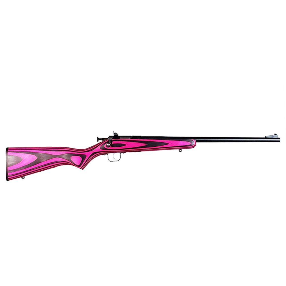 Crickett KSA2225 Youth 22 LR 1rd 16.12" Blued Barrel & Receiver, Fixed Front/Adjustable Rear Peep Sights, Pink/Black Laminate Stock w/11.5" LOP, Rebounding Firing Pin Safety