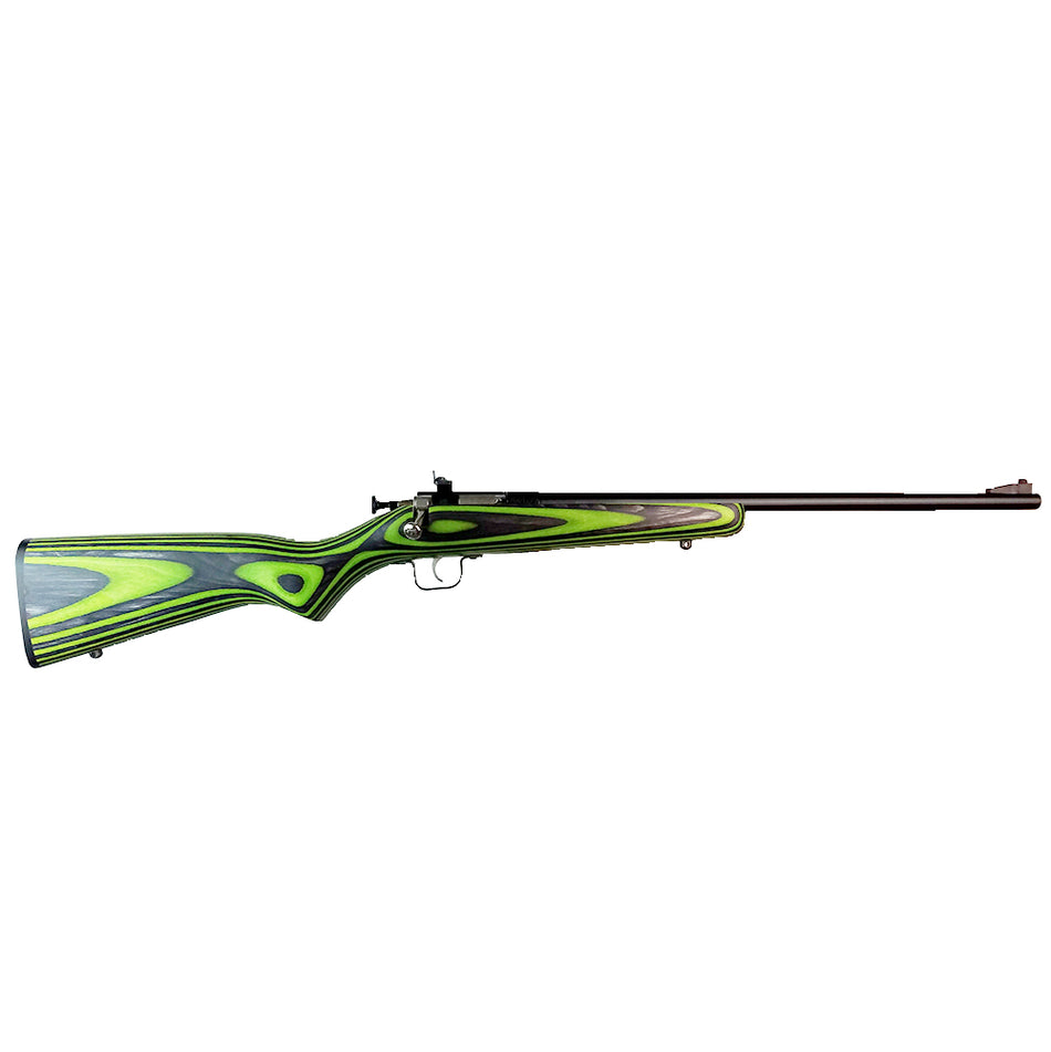 Crickett KSA2231 Youth .22 LR Single Shot 16.12" Blued Rifle, Green/Black Laminate Stock, 11.5" LOP