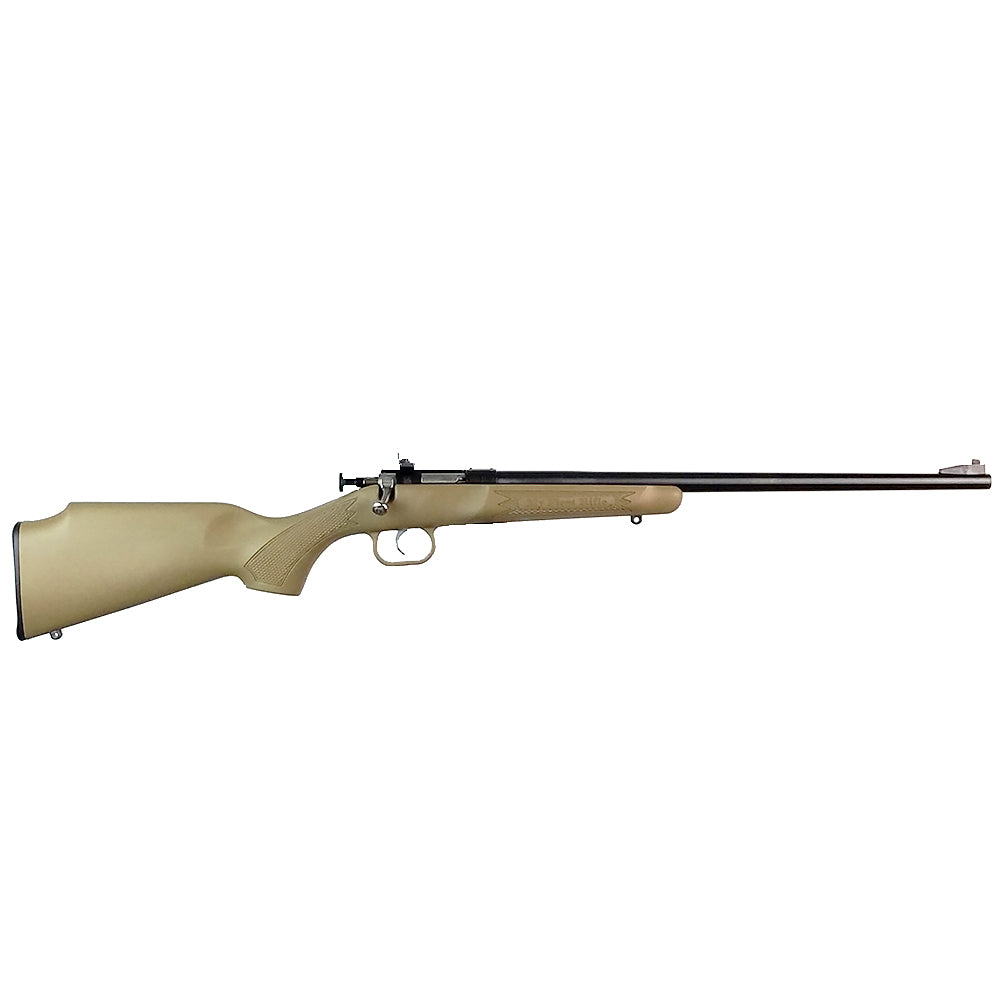 Crickett KSA2235 Youth 22 LR 1rd 16.12" Blued Barrel & Receiver, Fixed Front/Adjustable Rear Peep Sights, Desert Tan Synthetic Stock w/11.5" LOP, Rebounding Firing Pin Safety