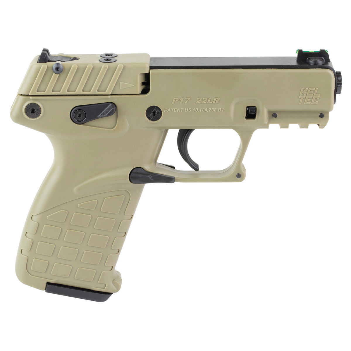 Kel-Tec P17 .22LR Pistol, 10+1, Black/Tan Threaded Barrel