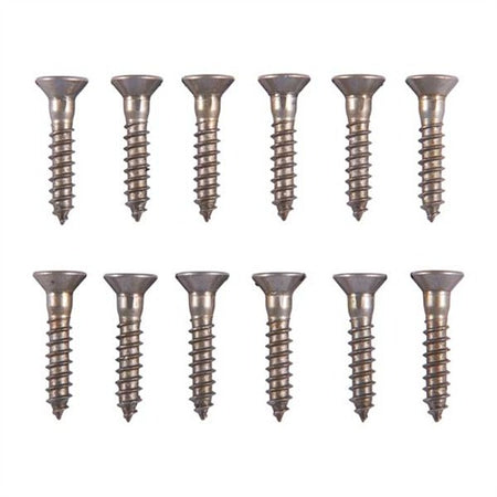 6X3/4" STEEL FLAT HEAD WOOD SCREWS BLUED 12 PACK