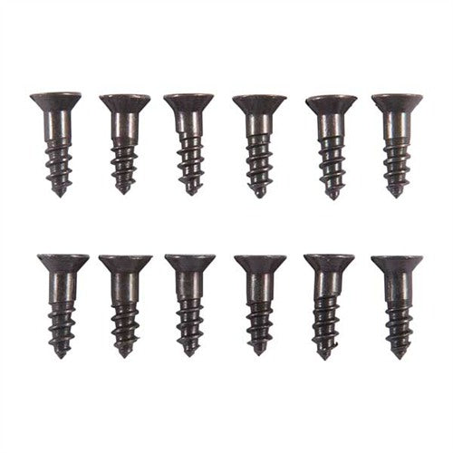 8X5/8" STEEL FLAT HEAD WOOD SCREWS BLUED 12 PACK