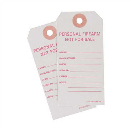 BATF PERSONAL FIREARM TAGS, 25 PACK