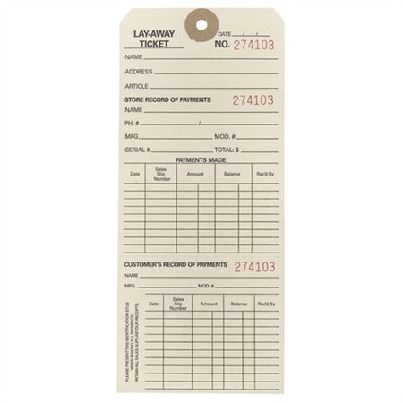 LAY-A-WAY TICKETS, 100 PACK