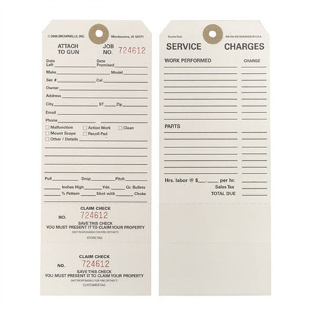 DOUBLE-STUB CLAIM CHECKS, 100 PACK