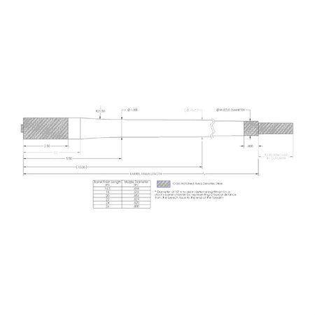 264 Caliber Carbon Fiber Bolt-Action Barrel