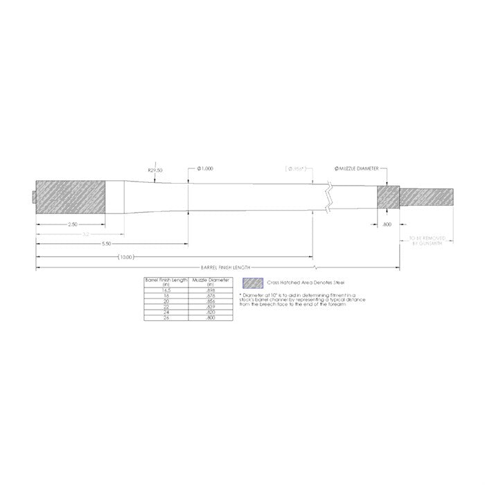 30 Caliber Carbon Fiber Bolt-Action Barrel
