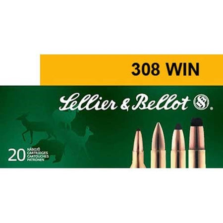 Sellier and Bellot .308 Win / 7.62x51mm Rifle Ammo Match Hollow Point Boat Tail BTHP 168 grain 