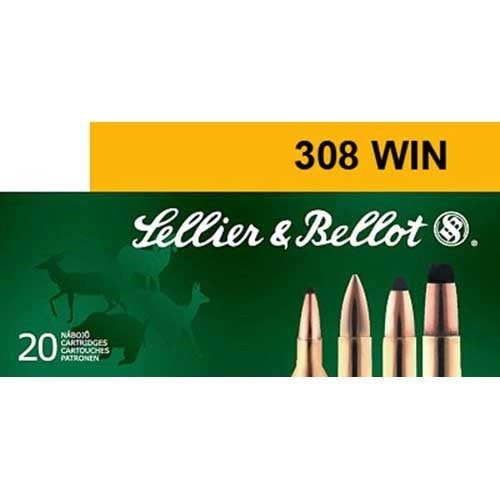 Sellier and Bellot .308 Win / 7.62x51mm Rifle Ammo Match Hollow Point Boat Tail BTHP 168 grain 