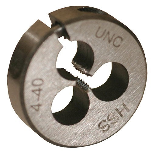 ROUND WIRE GAUGE CARBON DIE 13/16" DIAMETER 4-40 THREAD