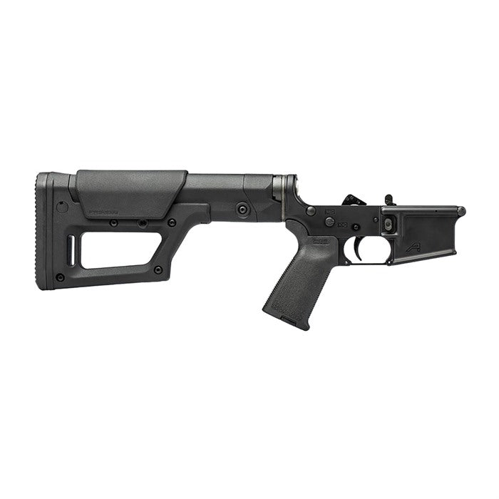 Complete Lower Receiver with Magpul MOE Grip and PRS Lite Stock for AR15 - Black
