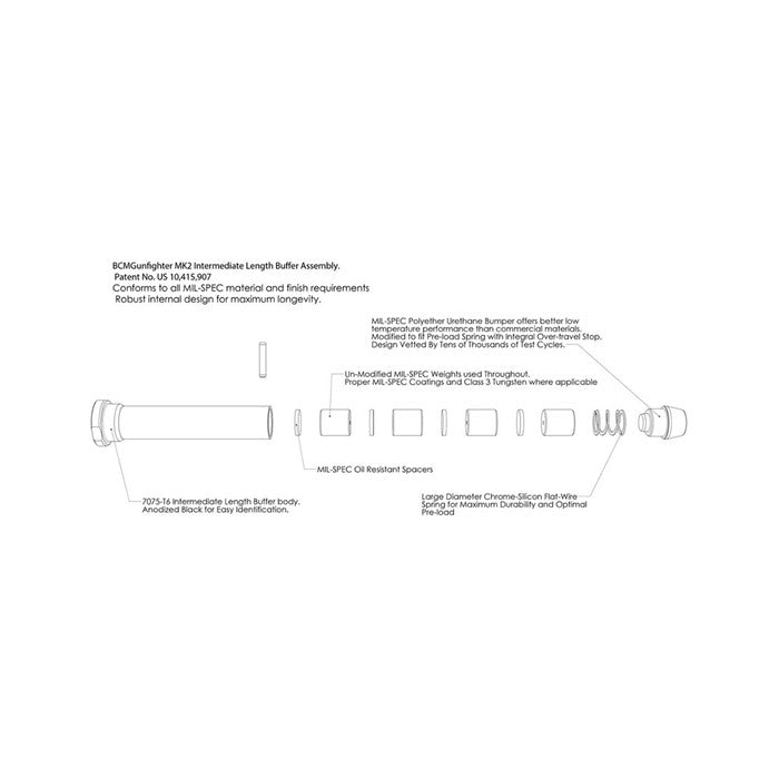 MK2 MOD 1 Rifle Buffer – Firearm Parts (812526023063)