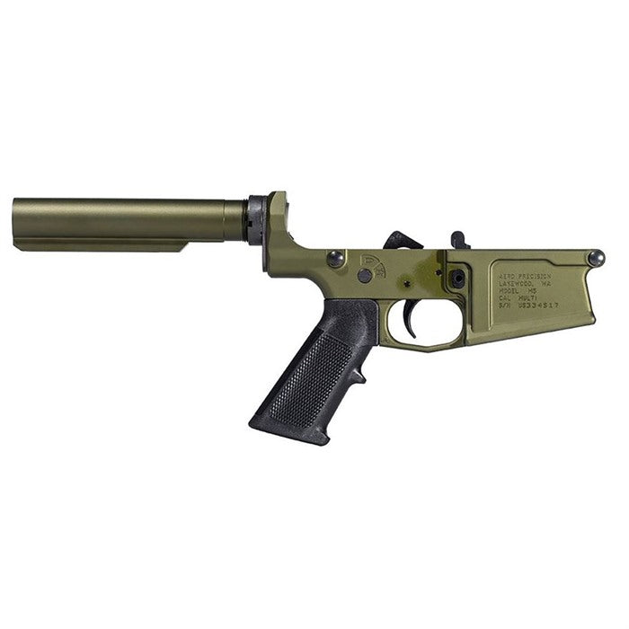 Aero Precision M5 Carbine Complete Lower Receiver with A2 Grip, No Stock, .308, ODG