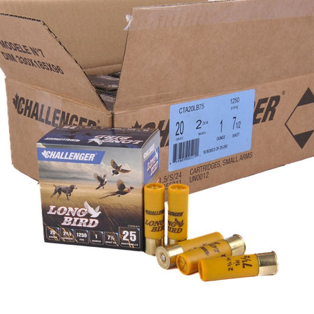 LONG BIRD 20 GAUGE 2-3/4" 1OZ 1250 FPS #7.5 250 CASE