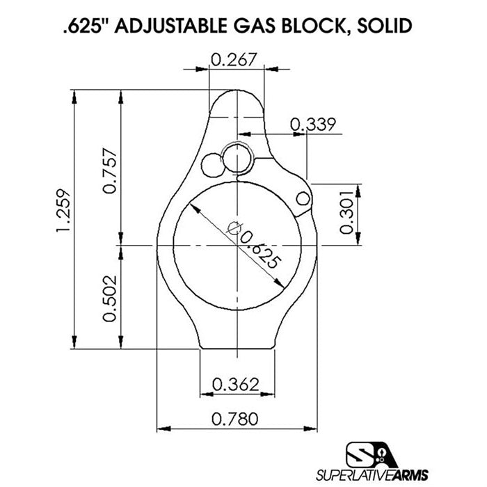 Adjustable Solid Gas Block for AR-15 Rifles