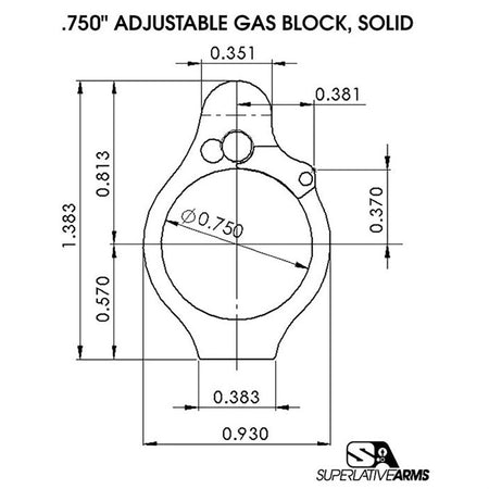 Solid Adjustable Gas Block for AR-15
