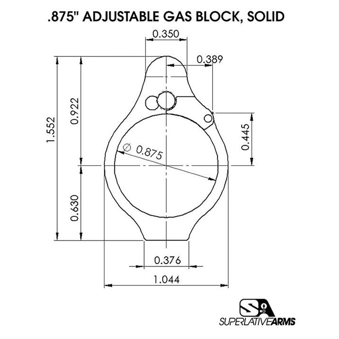 AR-15 Adjustable Gas Block Solid Design