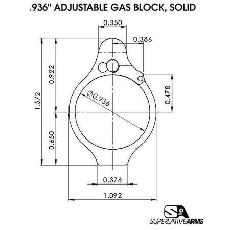 AR-15 Solid Style Adjustable Gas Block