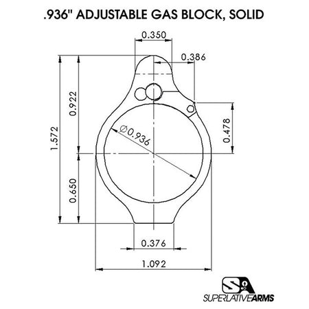 AR-15 Solid Adjustable Gas Block - 850011846520