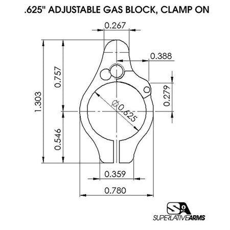 AR-15 Clamp-On Adjustable Gas Block - 850011846384