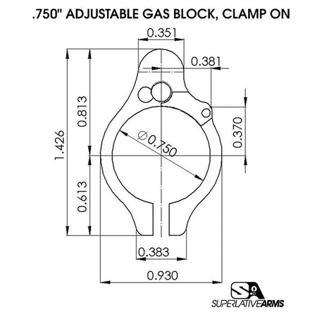 AR-15 Clamp-On Adjustable Gas Block - 850011846421
