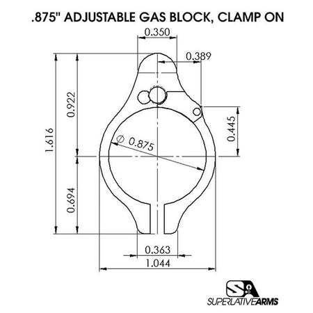 AR-15 Clamp-On Adjustable Gas Block - 850011846452