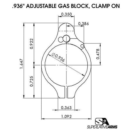 AR-15 Clamp-On Adjustable Gas Block - 850011846490