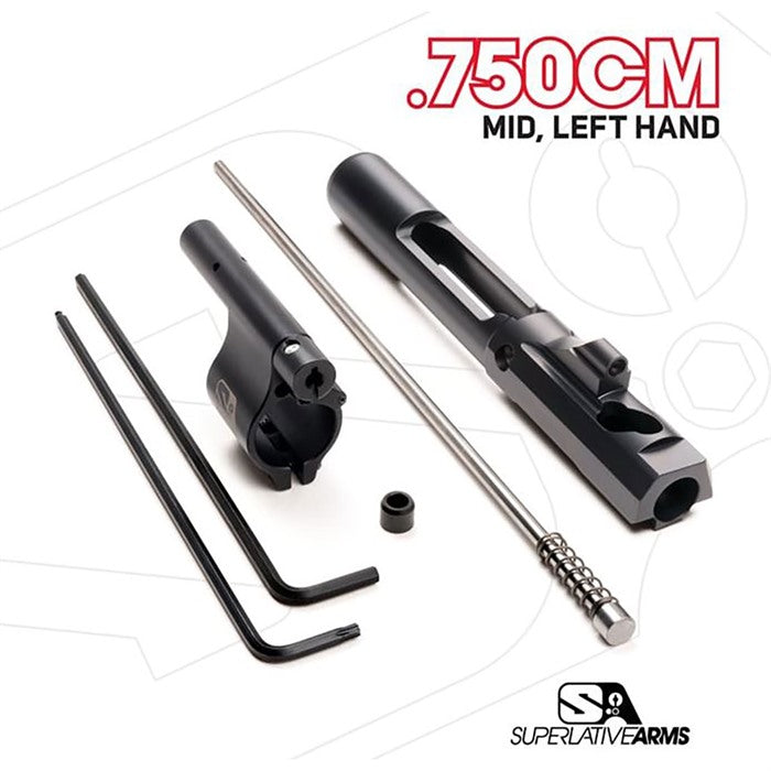 AR-15 Left Hand Adjustable Piston System with .750" Clamp Block