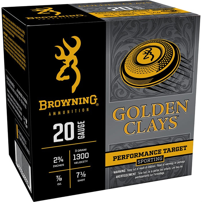GOLDEN CLAYS 20 GAUGE 2-3/4" 7/8OZ #7.5 SHOT 25/BOX