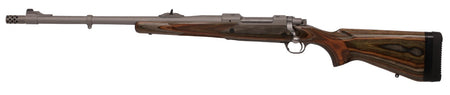 Ruger 47124 Hawkeye Guide Gun 375 Ruger 3+1 20" Matte Stainless Threaded Barrel, Matte Stainless Stainless Steel Receiver w/Integral Scope Mount, Green Mountain Adj LOP Laminate Stock, Left Hand