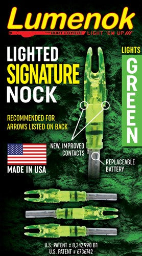 Lumenok Signature Series Green Lighted Arrow Nock 3-Pack
