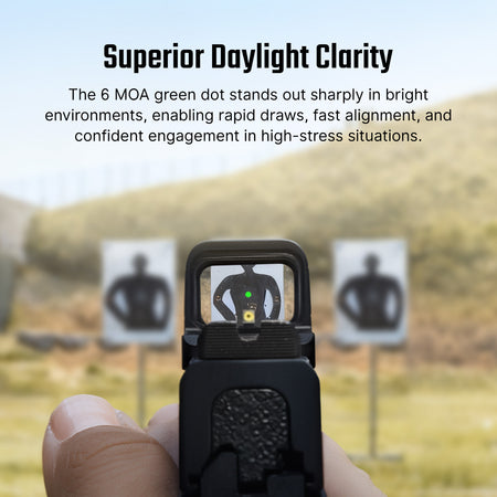 Osight SE 6 MOA Green Dot Enclosed Emitter Optic with RMSc Footprint
