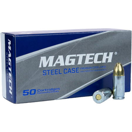 Magtech 9mm Luger/Parabellum 9AS Steel Case Full Metal Jacket FMJ 115 Grain