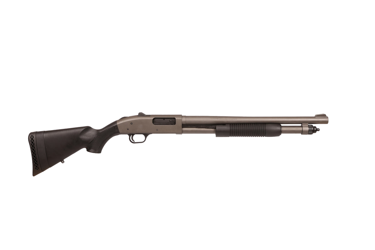 Mossberg 50790 590A1 Pro 12 Gauge 6+1 18.50" Tungsten Gray Cerakote Barrel & Steel Drilled & Tapped Receiver, Black Synthetic Stock