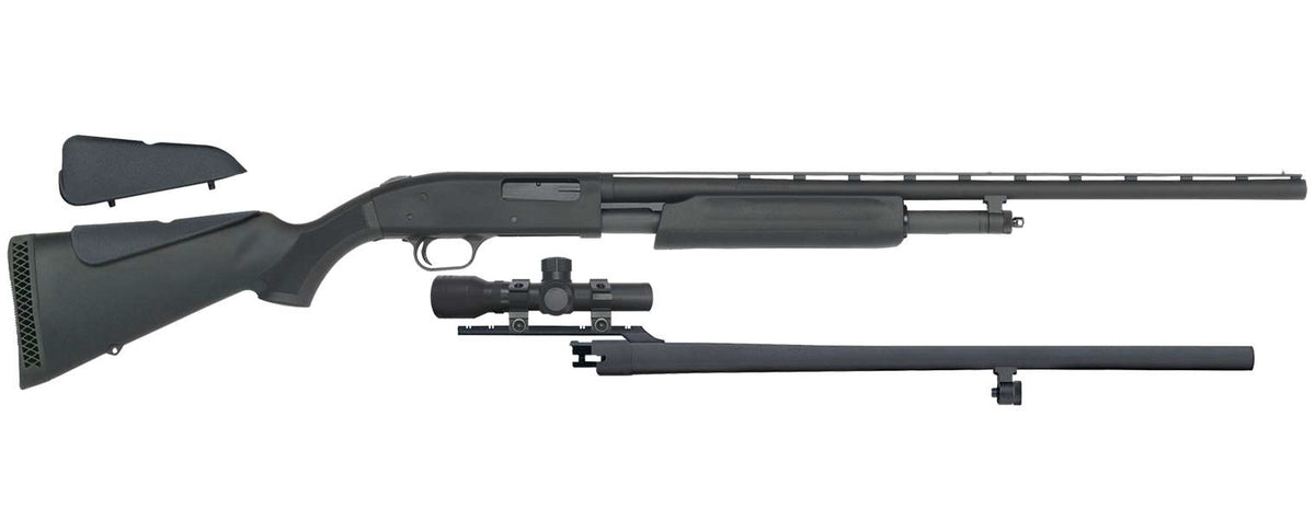 Mossberg 500 Field/Deer Combo 12 Gauge Pump Shotgun, 3" Chamber, 5+1 Capacity, 28" Vent Rib & 24" Slugster Barrels, Includes Accu-Set Chokes & 2.5x20mm Scope