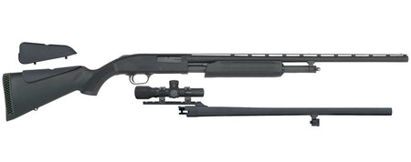 Mossberg 500 Field/Deer Combo 12 Gauge Pump Shotgun, 3" Chamber, 5+1 Capacity, 28" Vent Rib & 24" Slugster Barrels, Includes Accu-Set Chokes & 2.5x20mm Scope