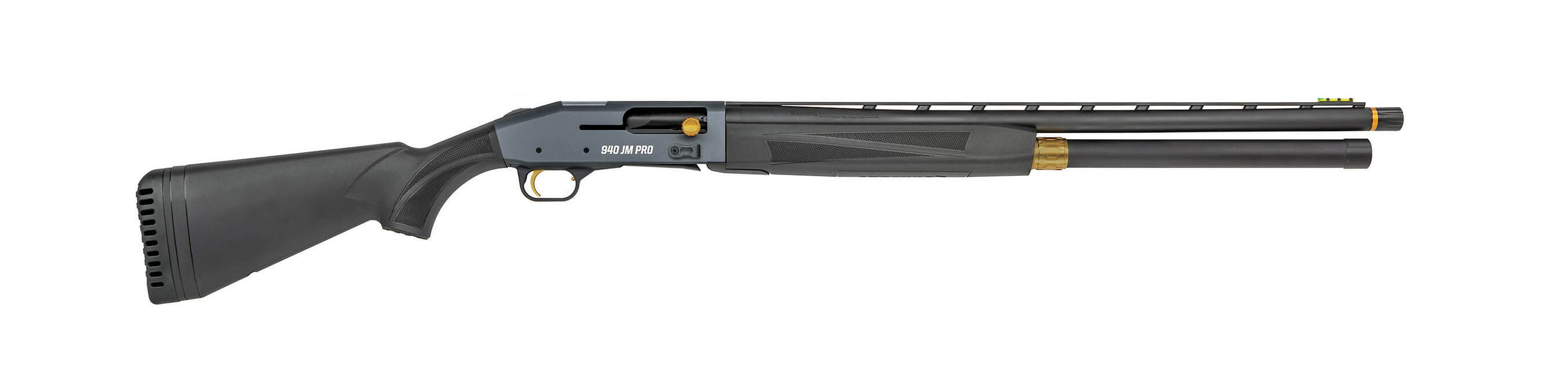 Mossberg 85144 940 JM Pro Full Size 12 Gauge Semi-Auto 3" 4+1 24" Matte Blued Vent Rib Barrel, Tungsten Gray Drilled & Tapped Stainless Steel Receiver, Adjustable Black Synthetic Stock, Right Hand