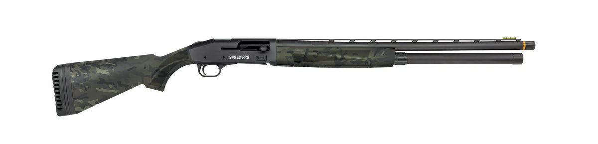 Mossberg 85166 940 Pro 12 Gauge 9+1 3" 24", Tungsten Gray Optic Cut Rec, Black Multicam Synthetic Furniture, Adj. Shim Stock, Gold Oversized Controls, HiViz Fiber Optic Sight, Ext. Chokes