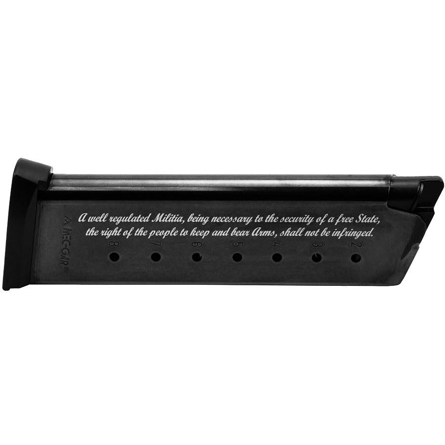 Mec-Gar 1911 Magazine 2nd Amendment Engraved Blued Steel .45 ACP 8/rd