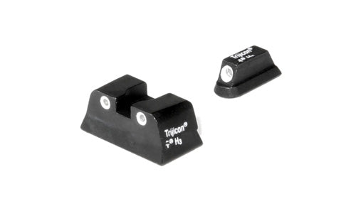 CZ75 Trijicon Night Sight Set - 3-Dot Green Tritium with White Paint, Square Notch Rear