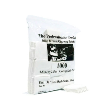 100% Cotton Knit Square Patches for .38/.357/9mm/10mm Firearms, 1000 Pack
