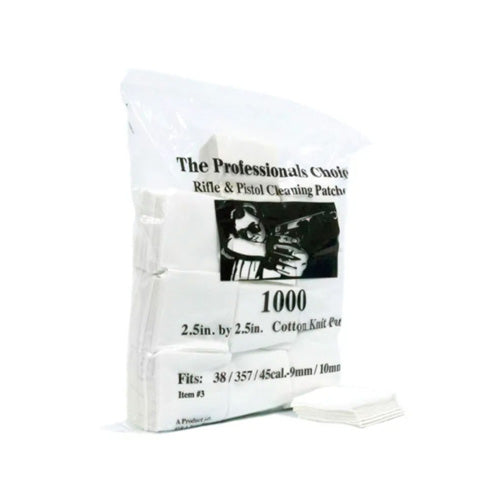 100% Cotton Knit Square Patches for .38/.357/9mm/10mm Firearms, 1000 Pack
