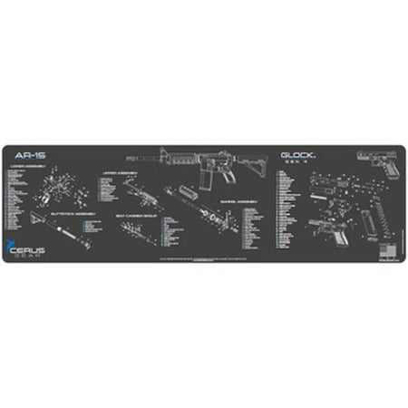 AR15 & Glock Schematic Combo Magnum ProMat Charcoal Gray 14x48