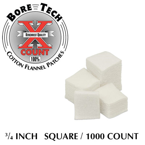 Bore Tech 3/4 Inch Square Gun Cleaning Patches, 1000-Count Bag