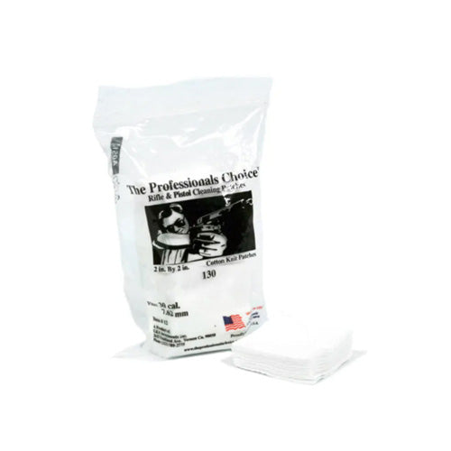 100% Cotton Knit Square Patches for .30 Cal./7.62mm Firearms, 130 Pack