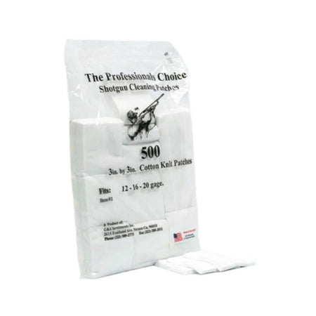 100% Cotton Knit Square Patches for 12, 16 & 20 Gauge Shotguns, 500 Pack